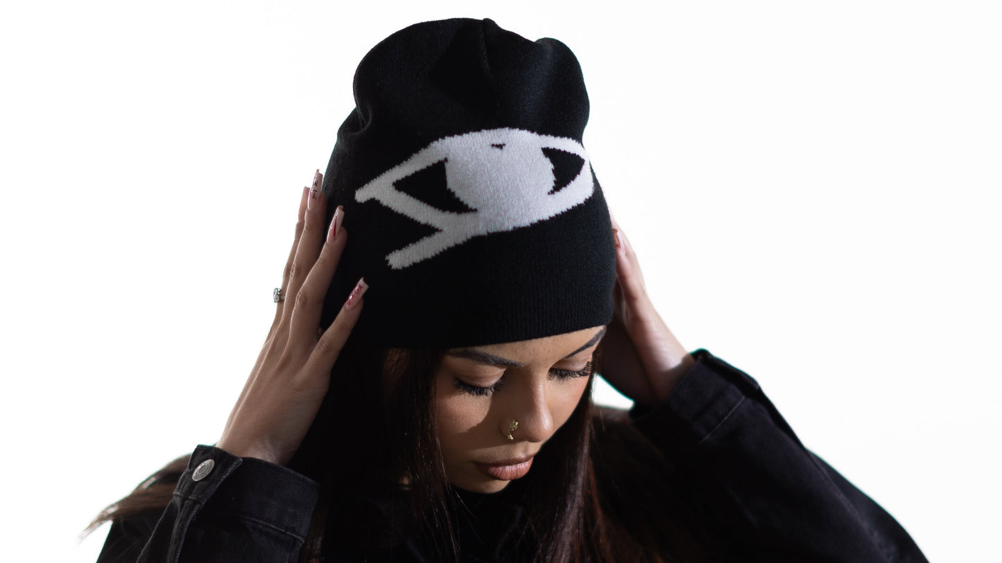 black beanie "I can see now"